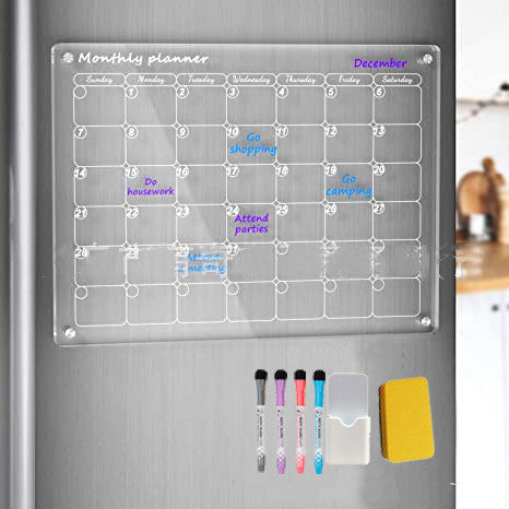 Magnetic Acrylic Dry Erase Calendar for Home & Office
