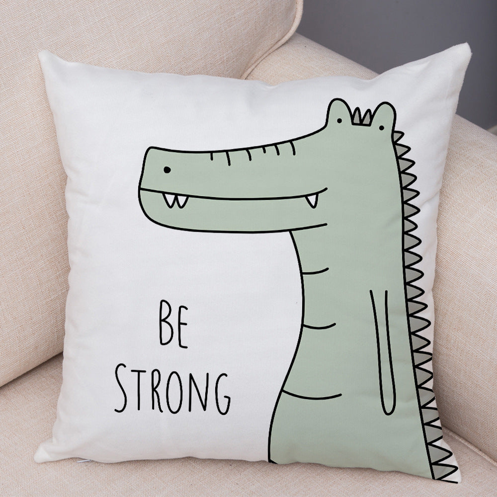 Home Fashion Simple Cartoon Animal Print Pillow Covers