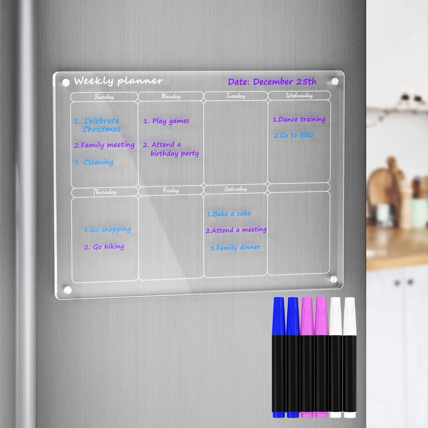 Magnetic Acrylic Dry Erase Calendar for Home & Office