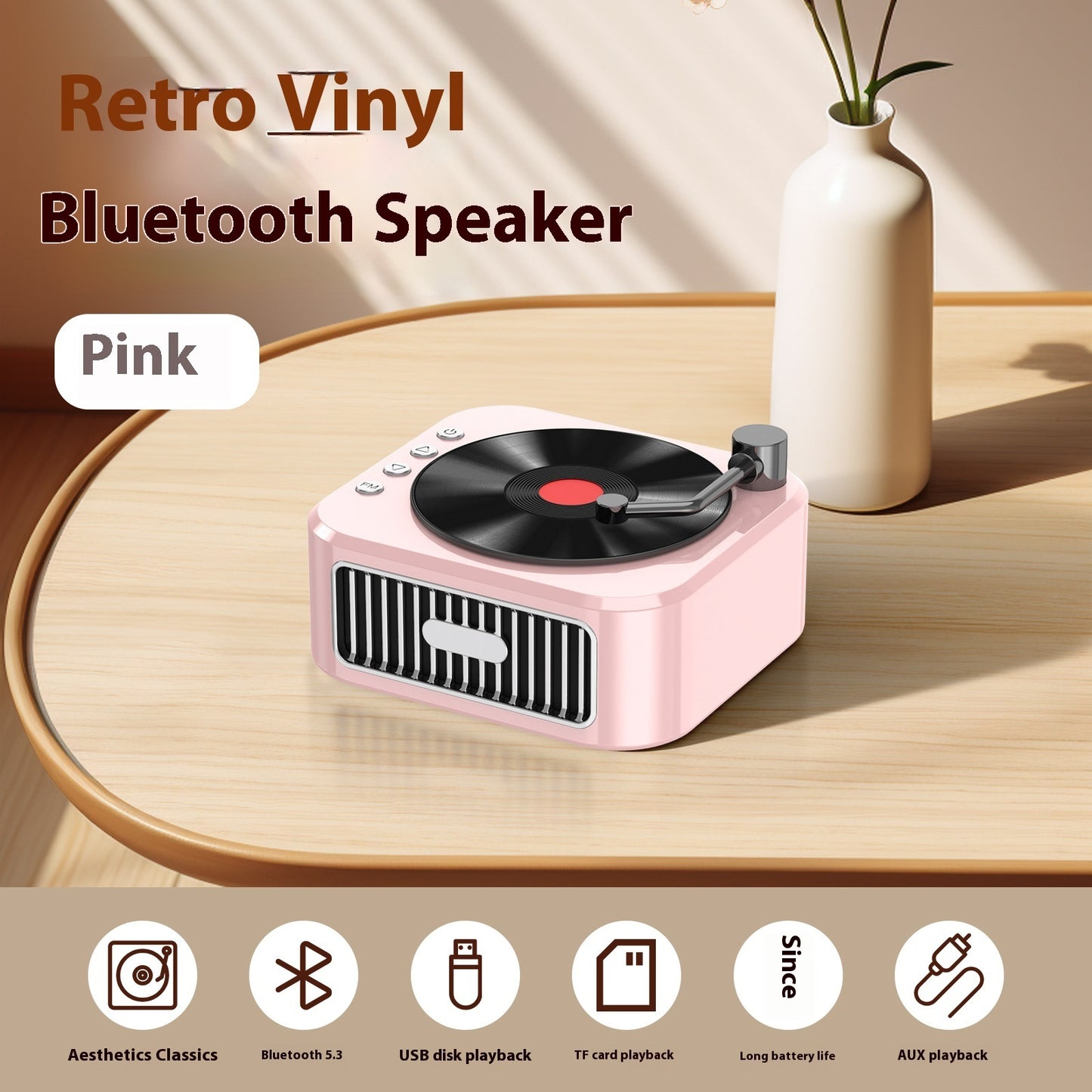 Portable Vinyl Phonograph Speaker – Classic Sound, Modern Style
