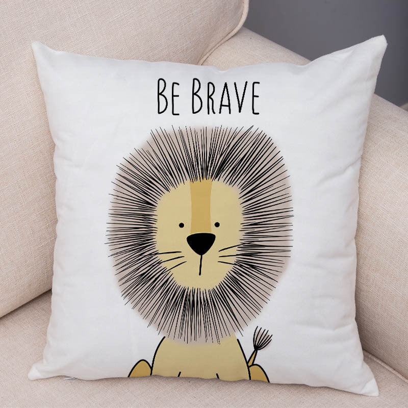 Home Fashion Simple Cartoon Animal Print Pillow Covers