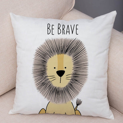 Home Fashion Simple Cartoon Animal Print Pillow Covers