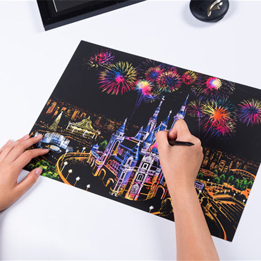 Creative City Night Scene Scratch Painting