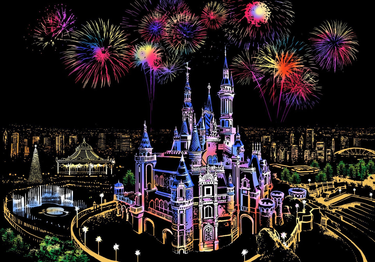 Creative City Night Scene Scratch Painting