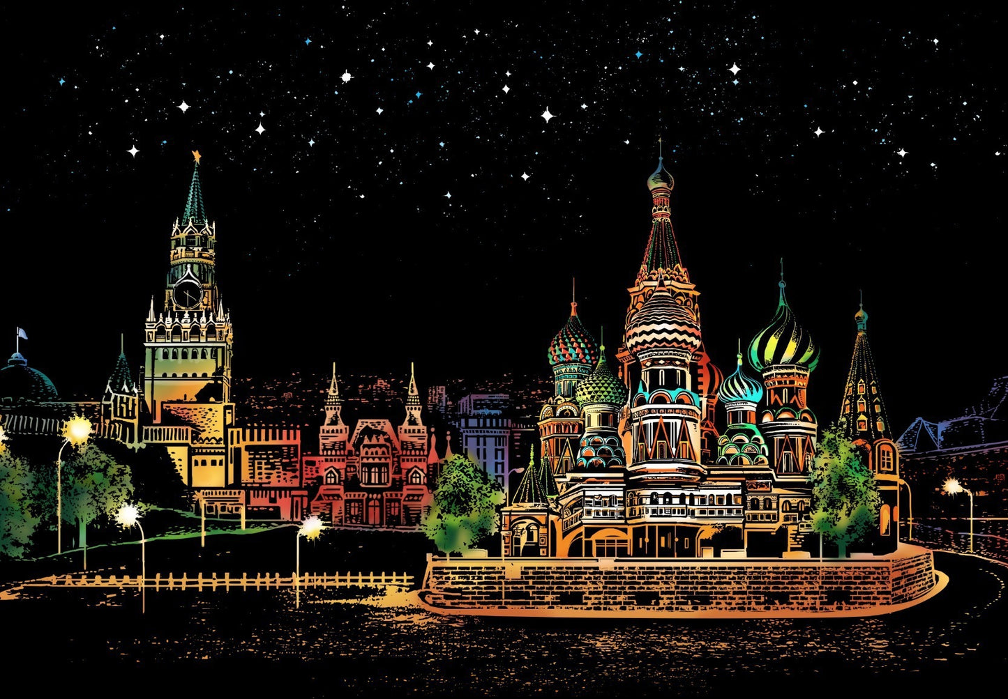Creative City Night Scene Scratch Painting