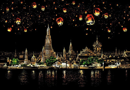 Creative City Night Scene Scratch Painting