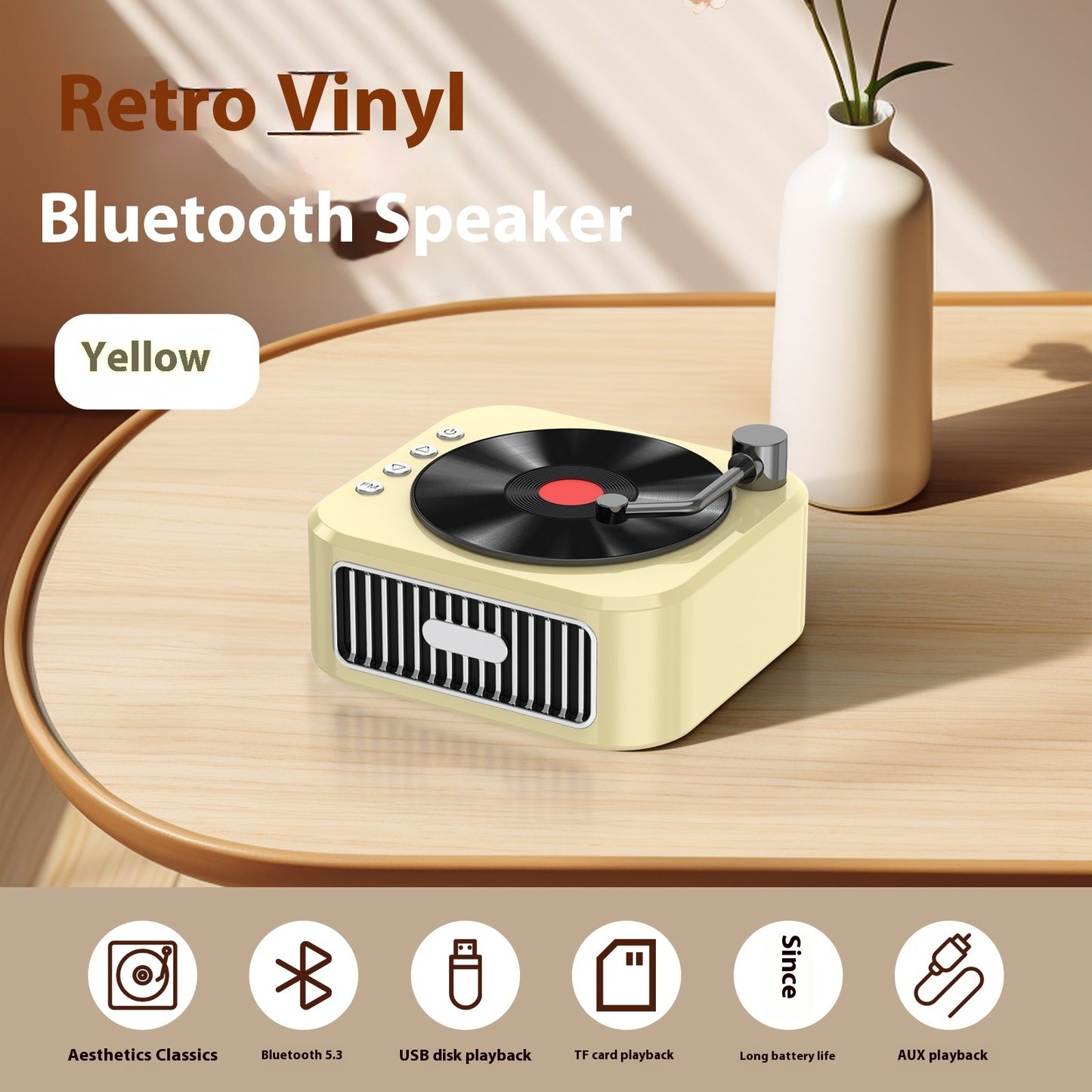 Portable Vinyl Phonograph Speaker – Classic Sound, Modern Style