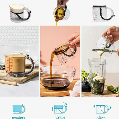4-in-1 Adjustable Measuring Cup for Easy Cooking Prep