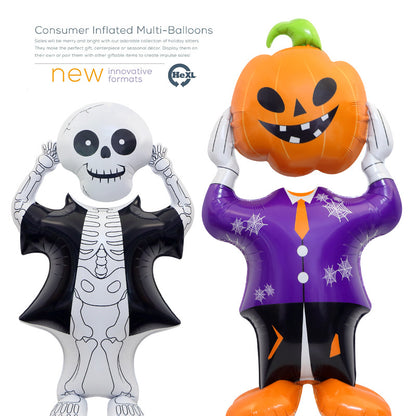 3D Pumpkin Skeleton Balloon
