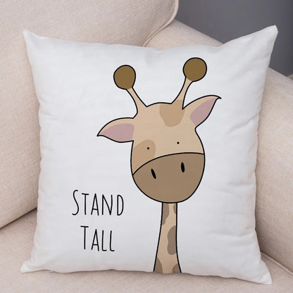 Home Fashion Simple Cartoon Animal Print Pillow Covers