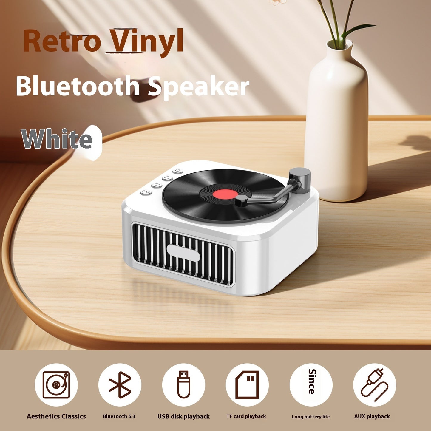 Portable Vinyl Phonograph Speaker – Classic Sound, Modern Style