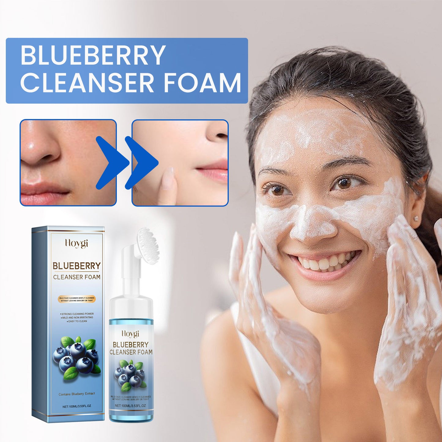 Blueberry Turmeric Cleansing Mousse for Bright, Fresh Skin