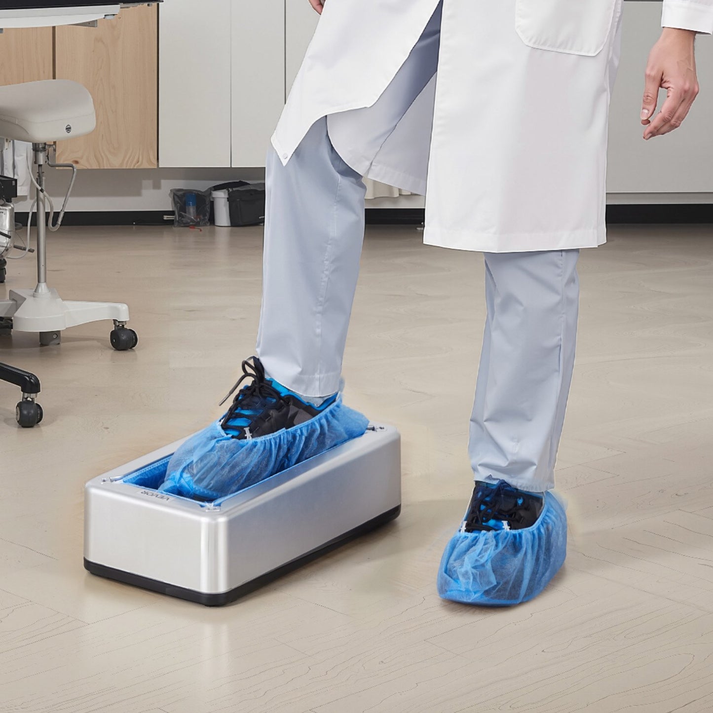 Shoe Cover Dispenser Fits Up To US 11 With  Disposable Plastic Covers