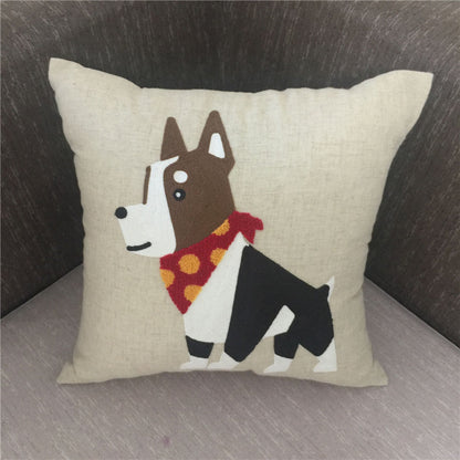 Pillow Embroidered Cushion With Core American Dog