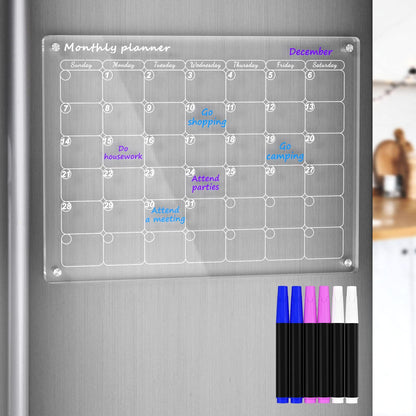Magnetic Acrylic Dry Erase Calendar for Home & Office