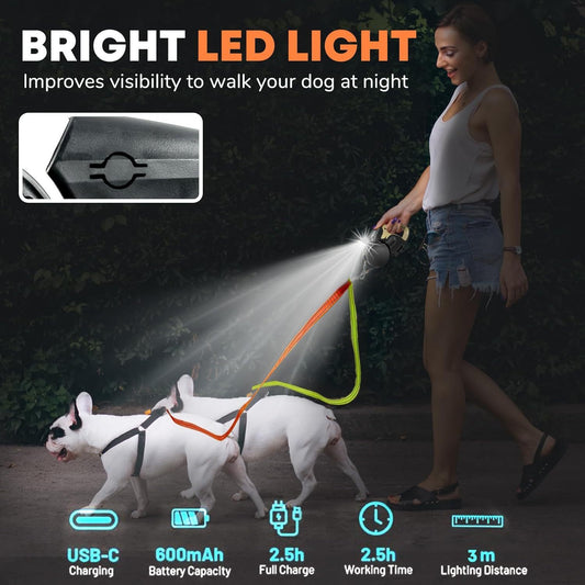 Walk Two Dogs Easily with Our Retractable Double Leash