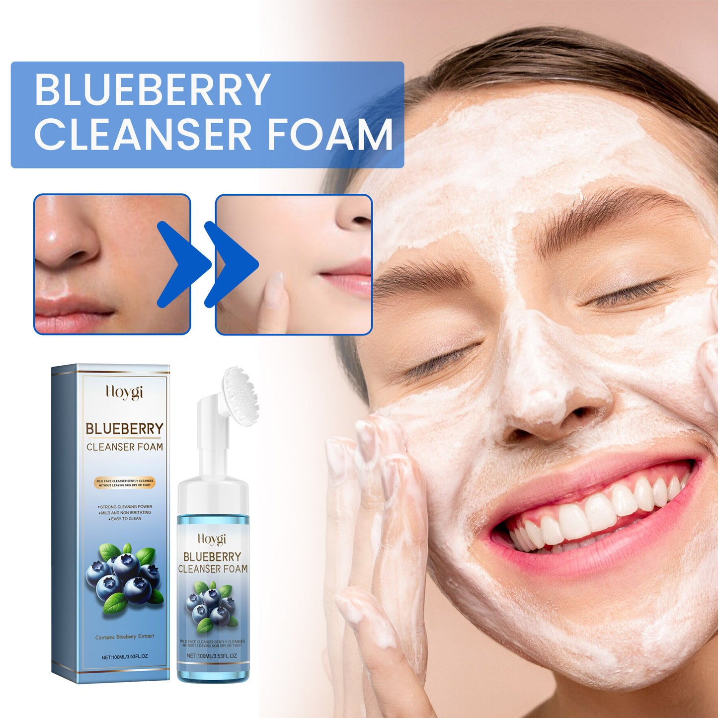 Blueberry Turmeric Cleansing Mousse for Bright, Fresh Skin