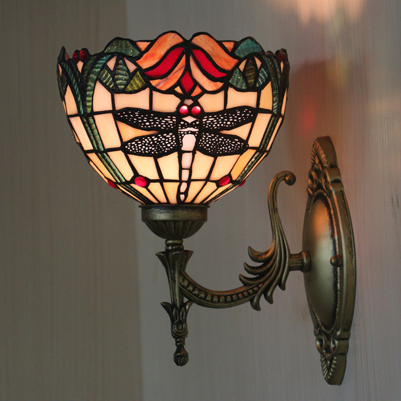 European Retro Creative Dragonfly Wall Lamps For Living Room And Bedroom