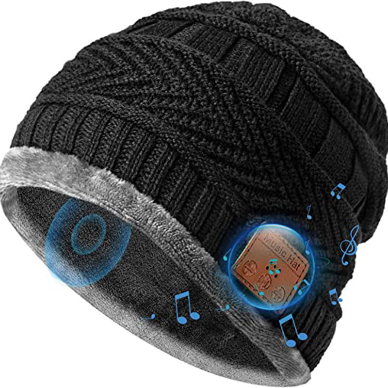Earphone Music Hat Plus Velvet Warm Bluetooth Hat